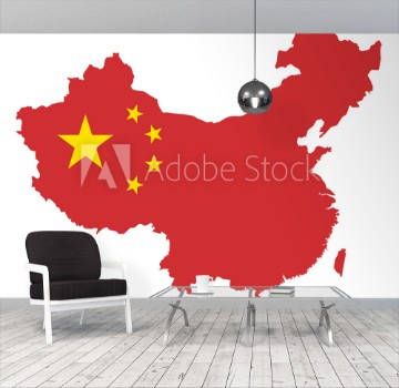 Bild på Peoples Republic of China Flag in Map Vector Illustration